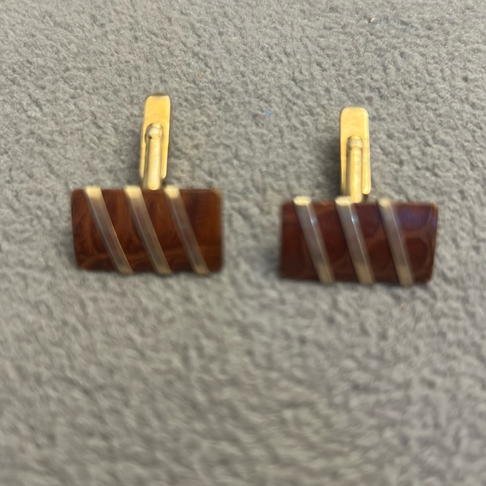Vintage Swank Men's Cuff Links Gold Tone